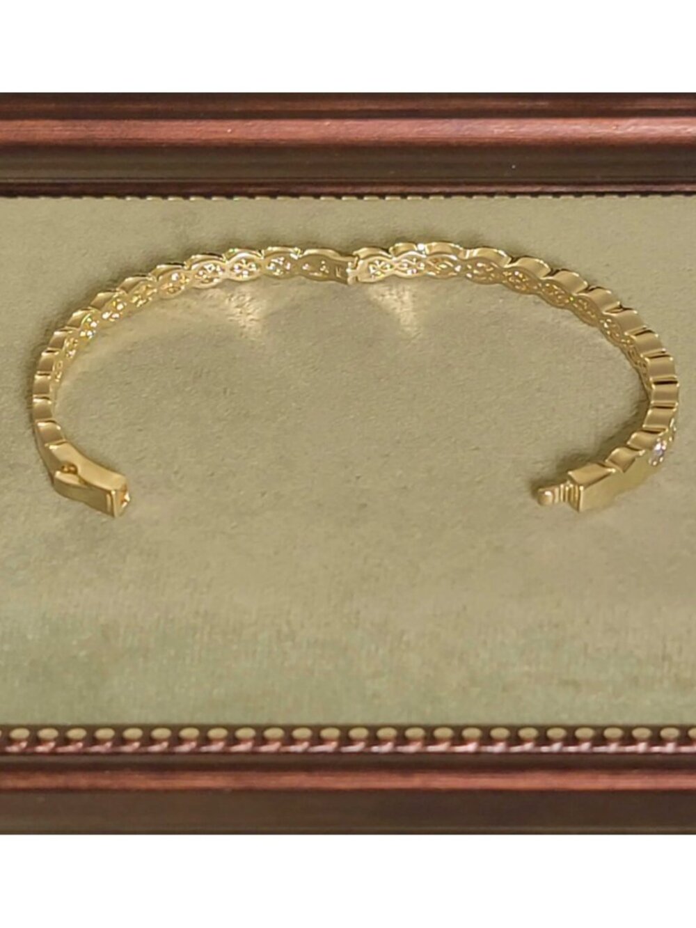 5.5 CTW Moissanite Bangle Bracelet 14K Gold Plated Brass GRA D VVS1 NWT - Picture 5 of 8